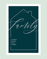 Personalierbares Wandbild [Familie, Haus-Silhouette]