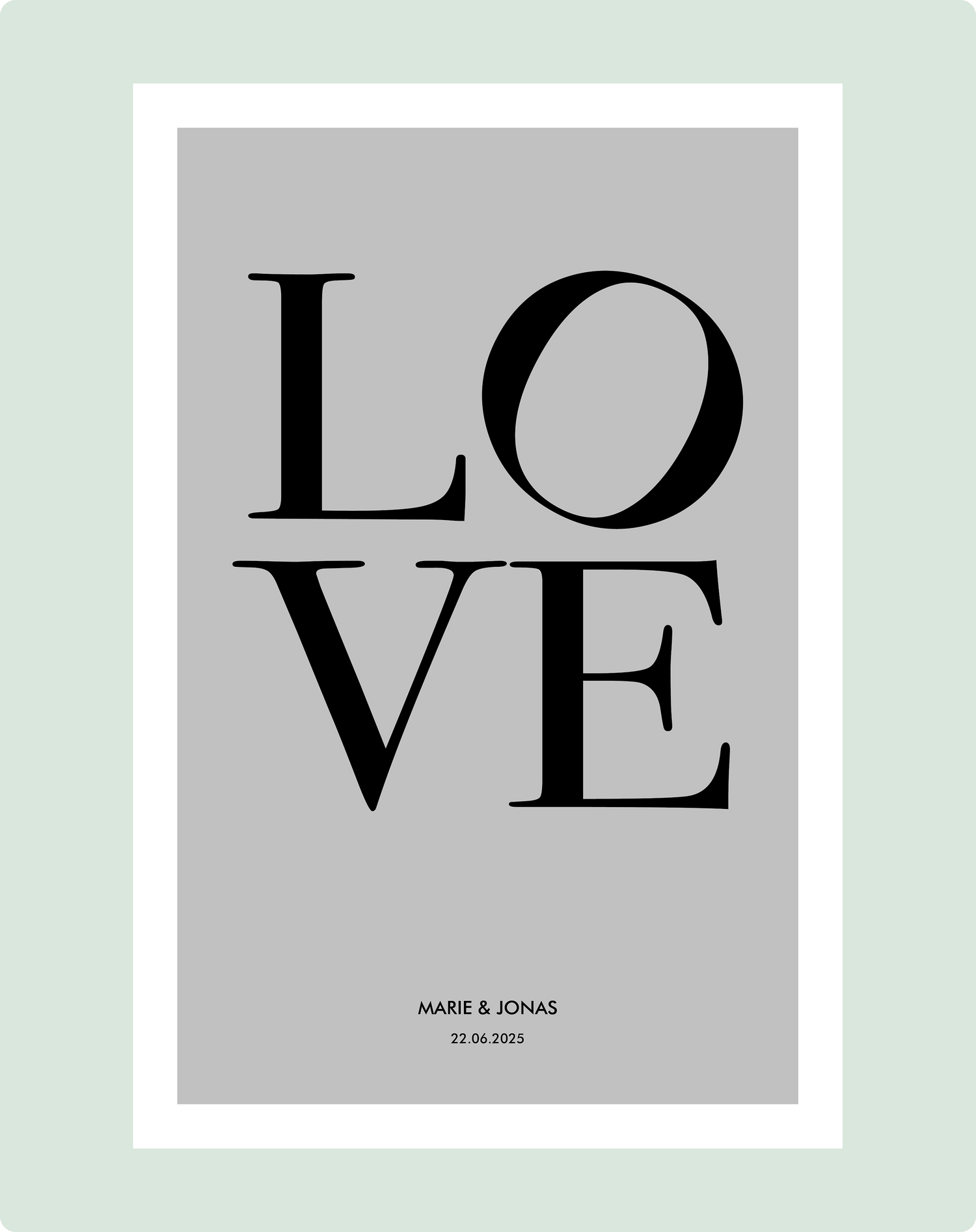 Personalierbares Wandbild [Liebe, LOVE, Namen & Datum]