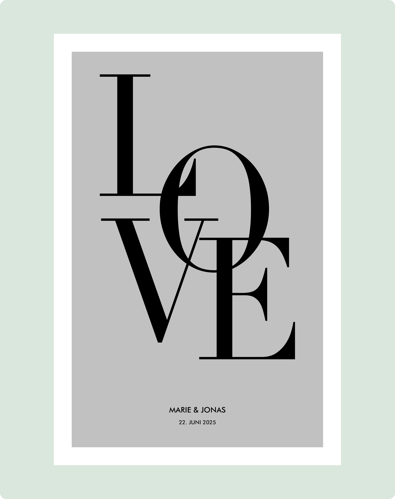 Personalierbares Wandbild [Liebe, LOVE, Namen & Datum]
