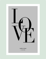 Personalierbares Wandbild [Liebe, LOVE, Namen & Datum]