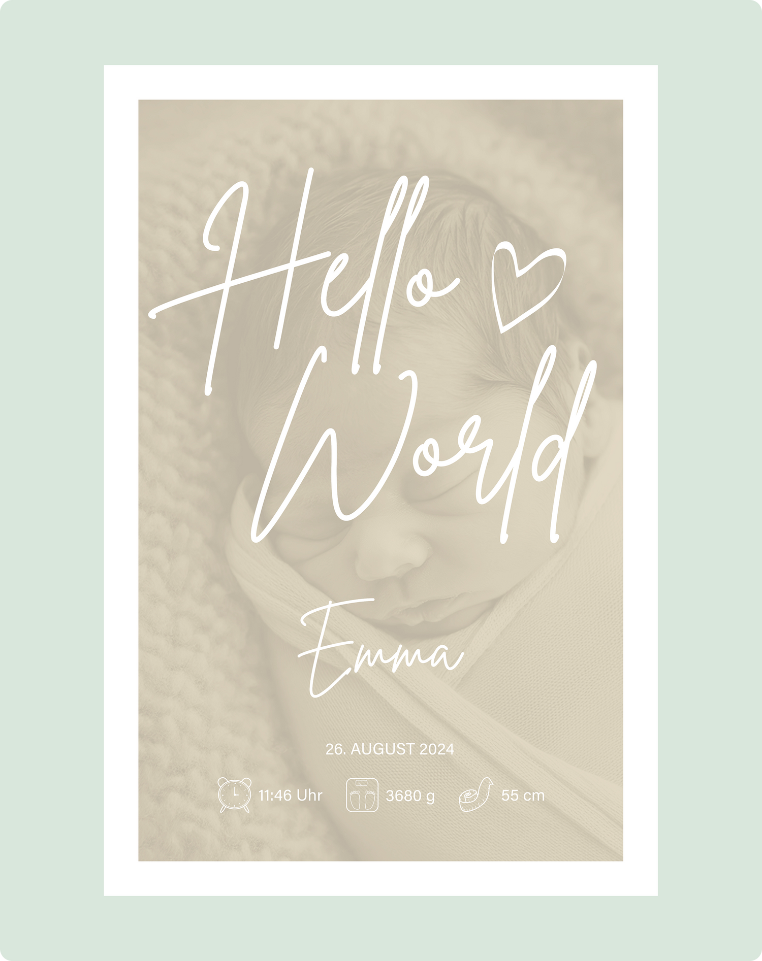 Personalierbares Wandbild [Familie, Foto, Geburt, Kind]