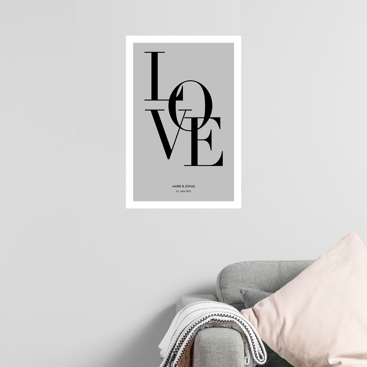 Personalierbares Wandbild [Liebe, LOVE, Namen & Datum]
