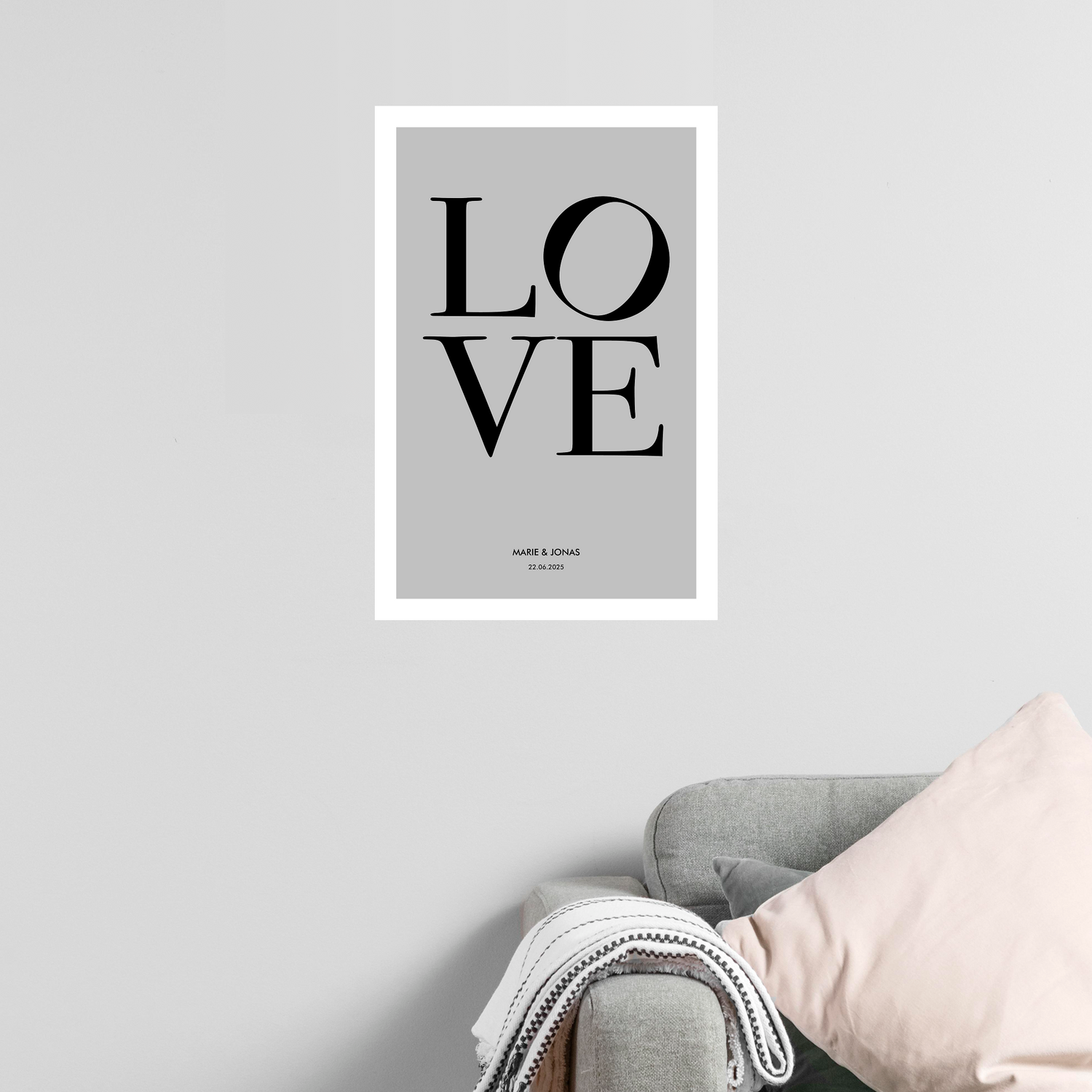 Personalierbares Wandbild [Liebe, LOVE, Namen & Datum]