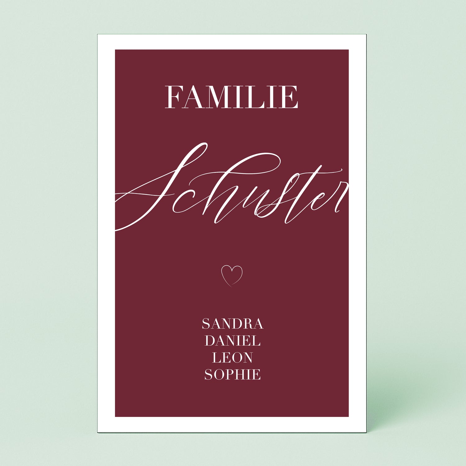 Personalierbares Wandbild mit Herz