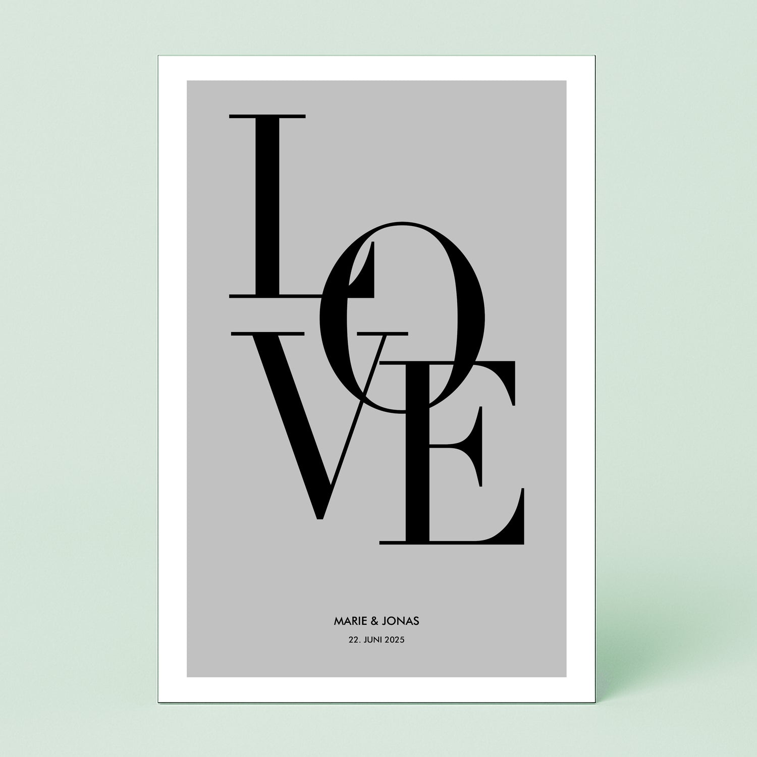 Personalierbares Wandbild [Liebe, LOVE, Namen & Datum]