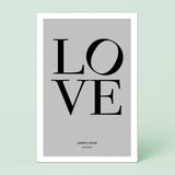 Personalierbares Wandbild [Liebe, LOVE, Namen & Datum]