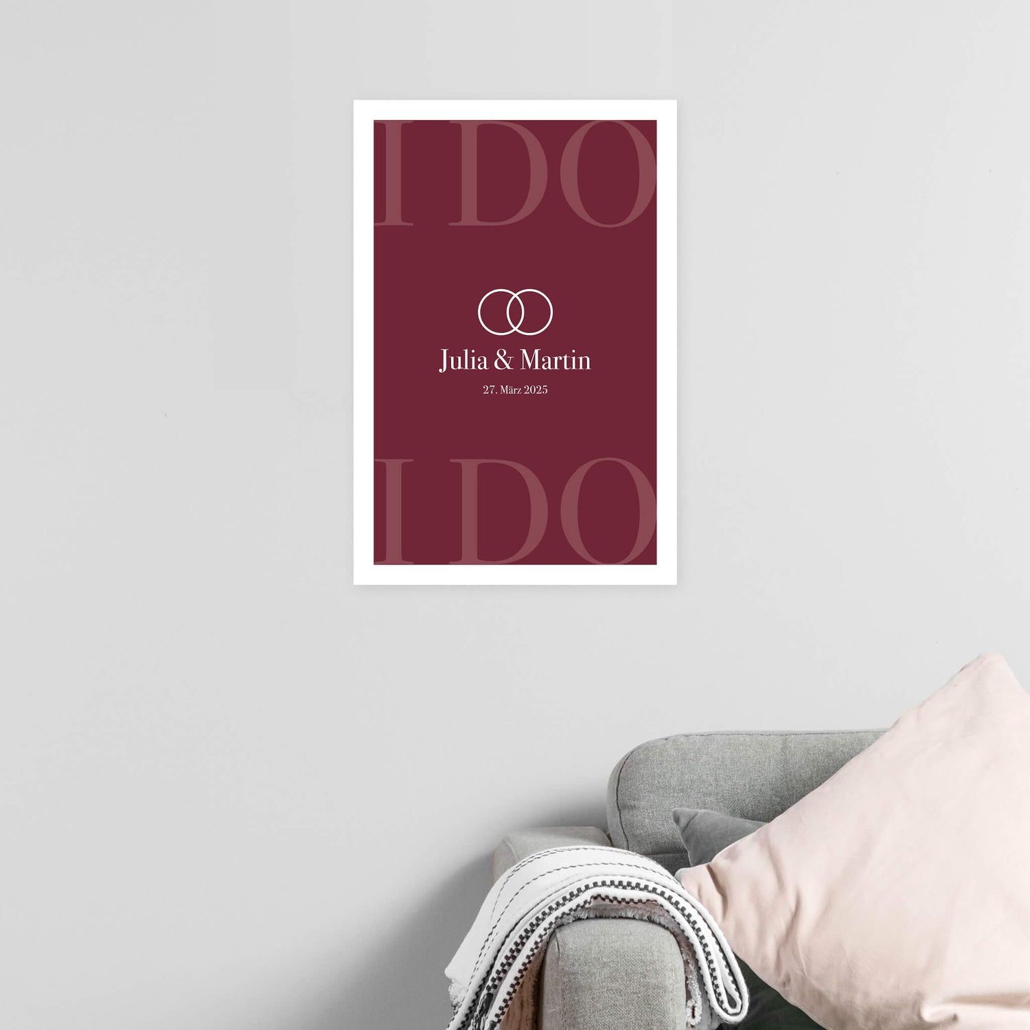 Wandbild [I DO, Ringe, Namen, Datum]