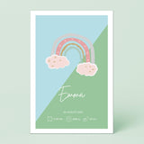 Wandbild [Regenbogen, Kindername, Geburtsdaten]