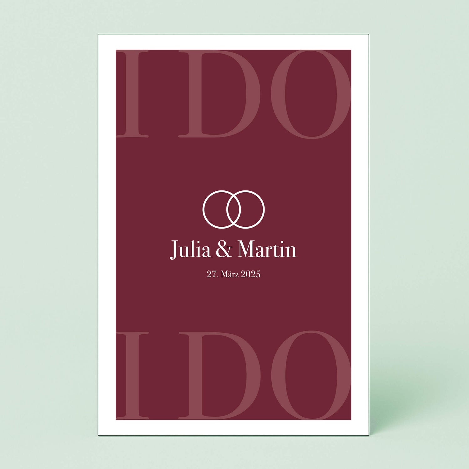 Wandbild [I DO, Ringe, Namen, Datum]