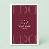 Wandbild [I DO, Ringe, Namen, Datum]