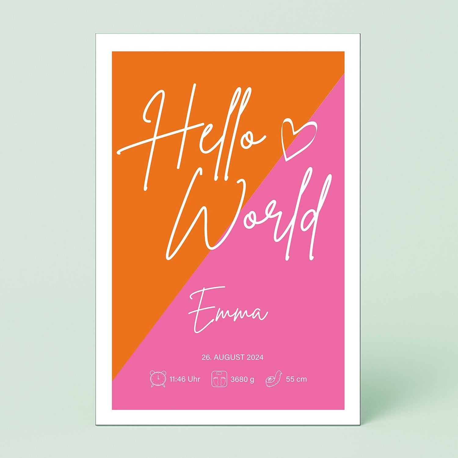 Wandbild [Hello World, Kindername, Geburtsdatum, Geburtsdaten]