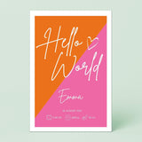 Wandbild [Hello World, Kindername, Geburtsdatum, Geburtsdaten]