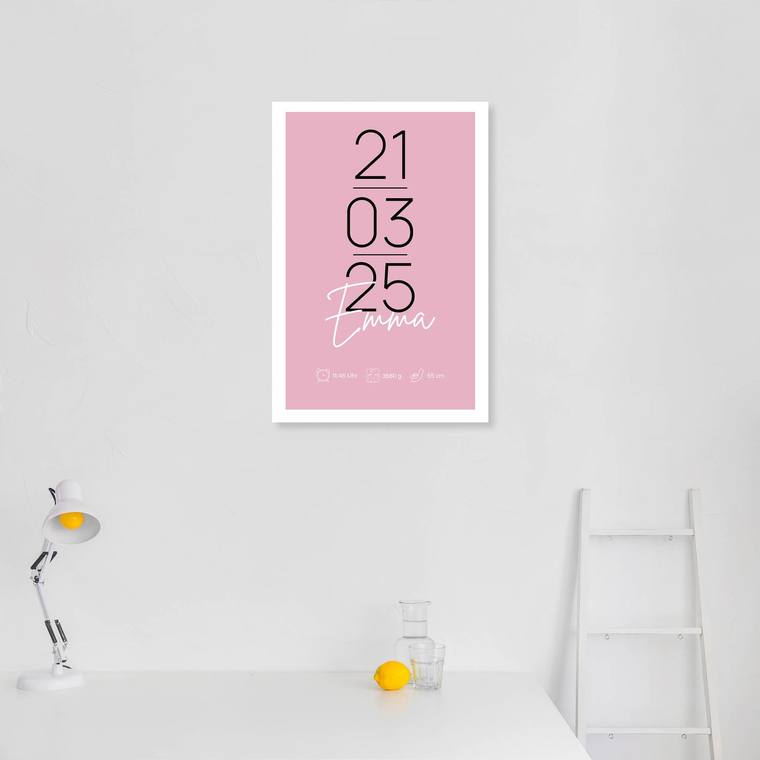 Wandbild [Geburtsdatum, Kindername, Geburtsdaten]