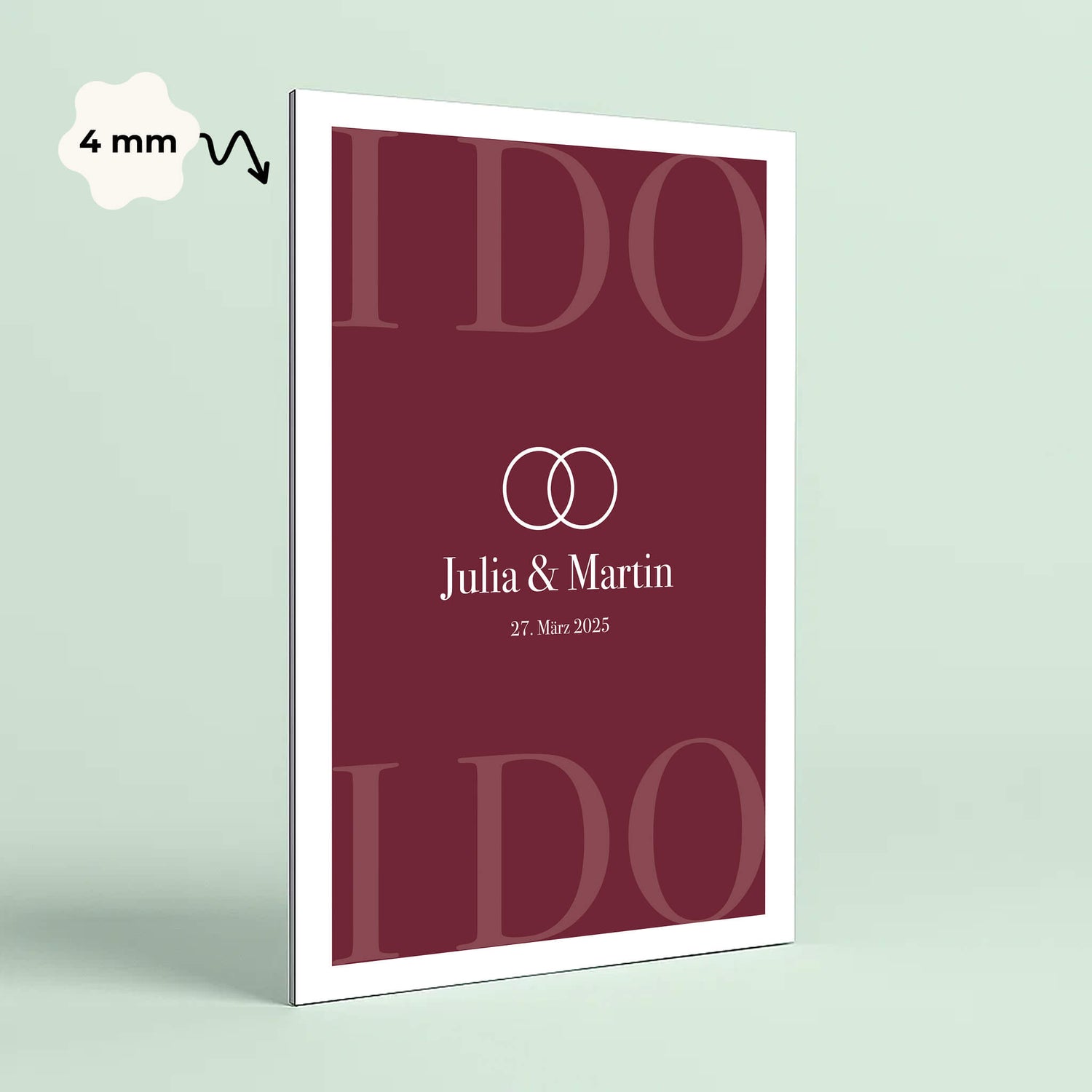 Wandbild [I DO, Ringe, Namen, Datum]