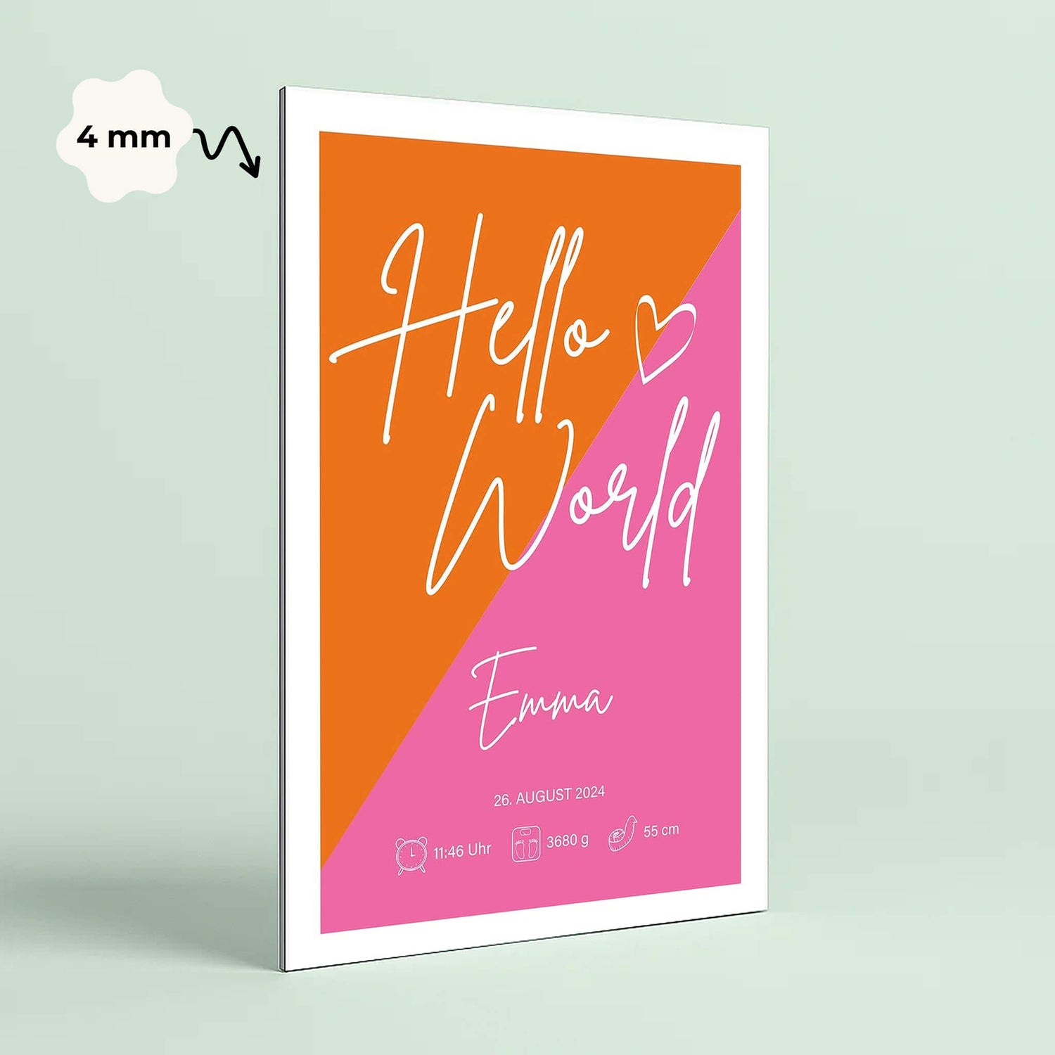 Wandbild [Hello World, Kindername, Geburtsdatum, Geburtsdaten]