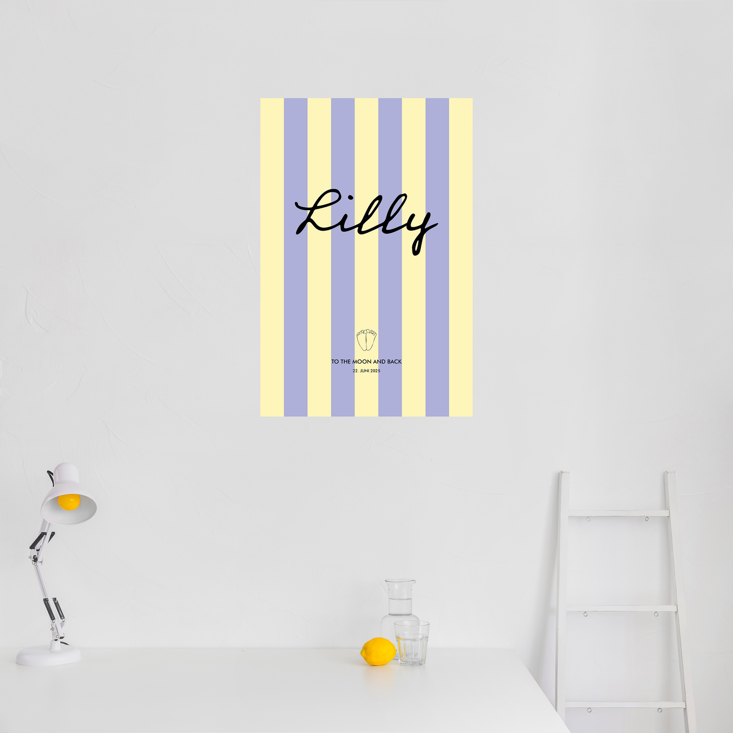 Personalierbares Wandbild [Kindername & Geburtsdatum]