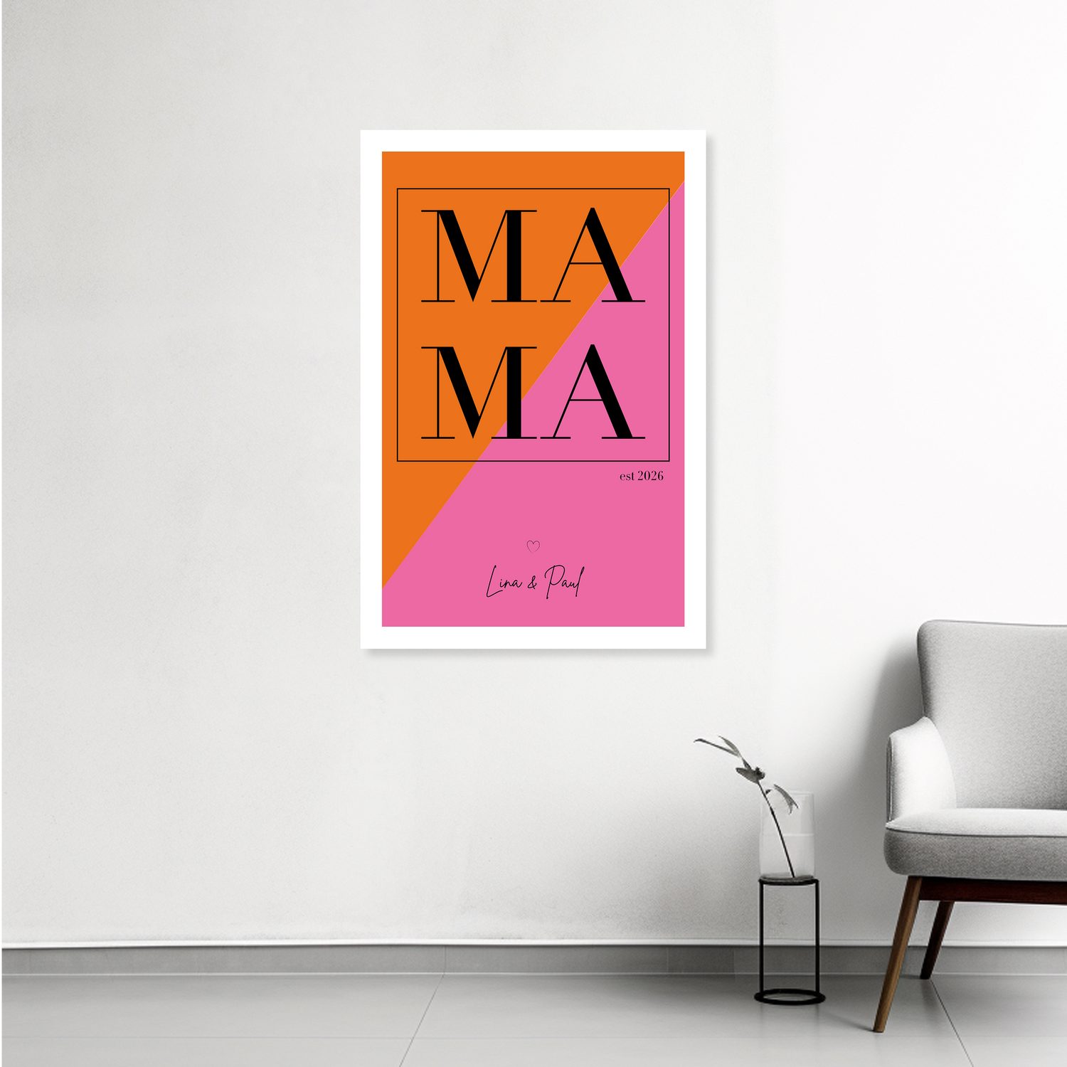 Personalierbares Wandbild [Familie, Mama, Namen & Datum]