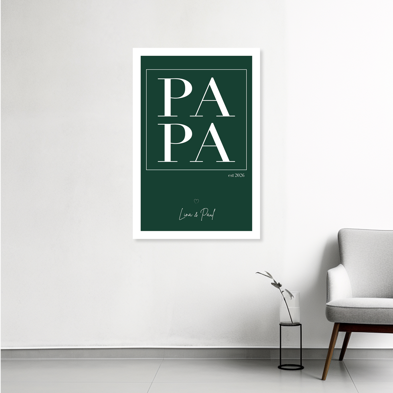 Personalierbares Wandbild [Familie, Papa, Namen & Datum]