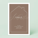 Wandbild [Familie, Haussilhouette, Familienname, Spruch]