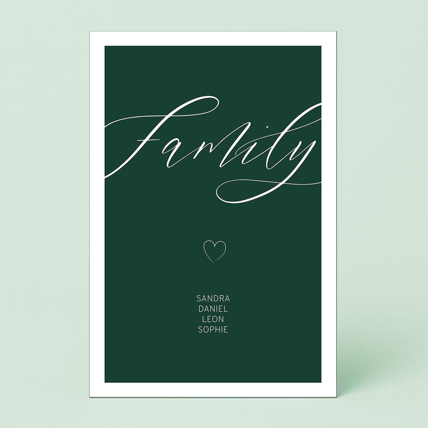 Wandbild [Family, Namen, Herzsymbol]