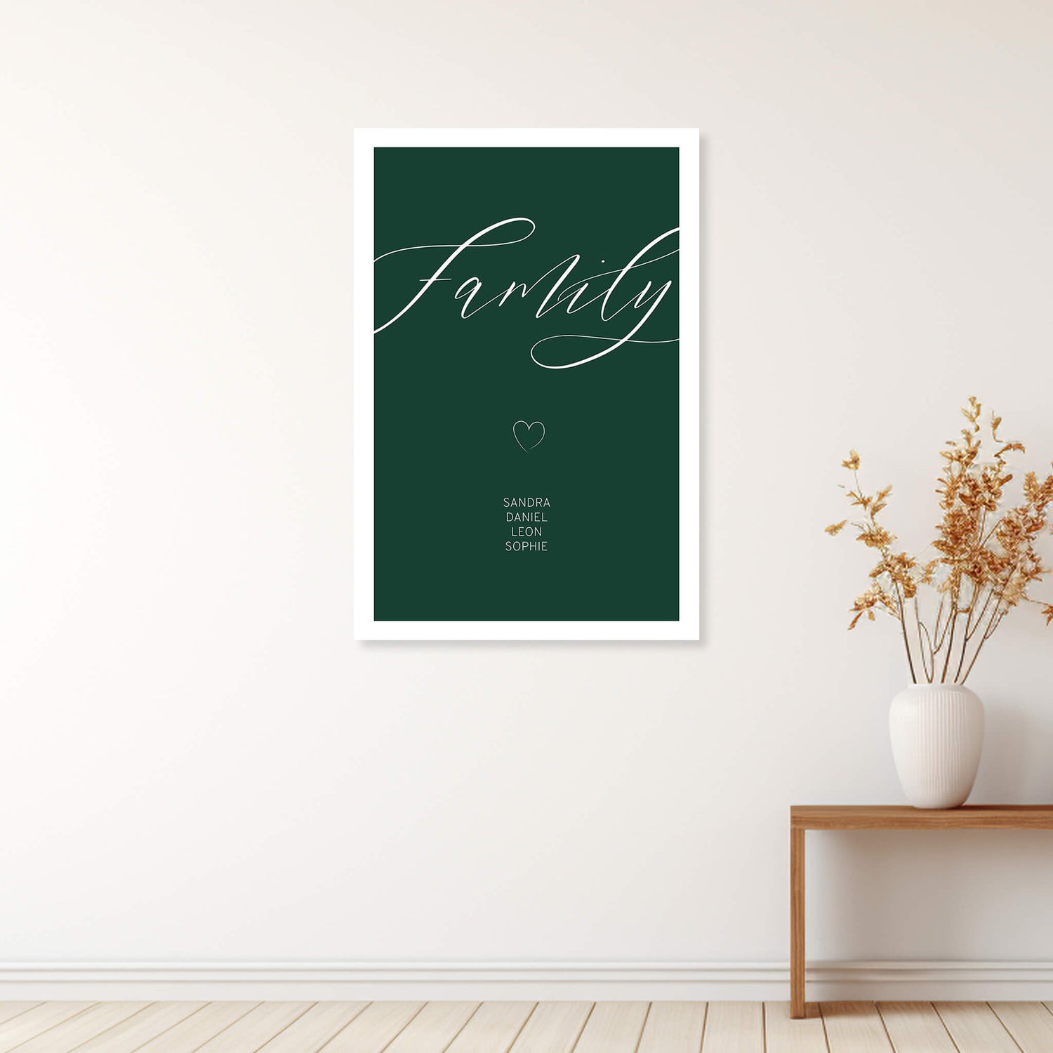 Wandbild [Family, Namen, Herzsymbol]