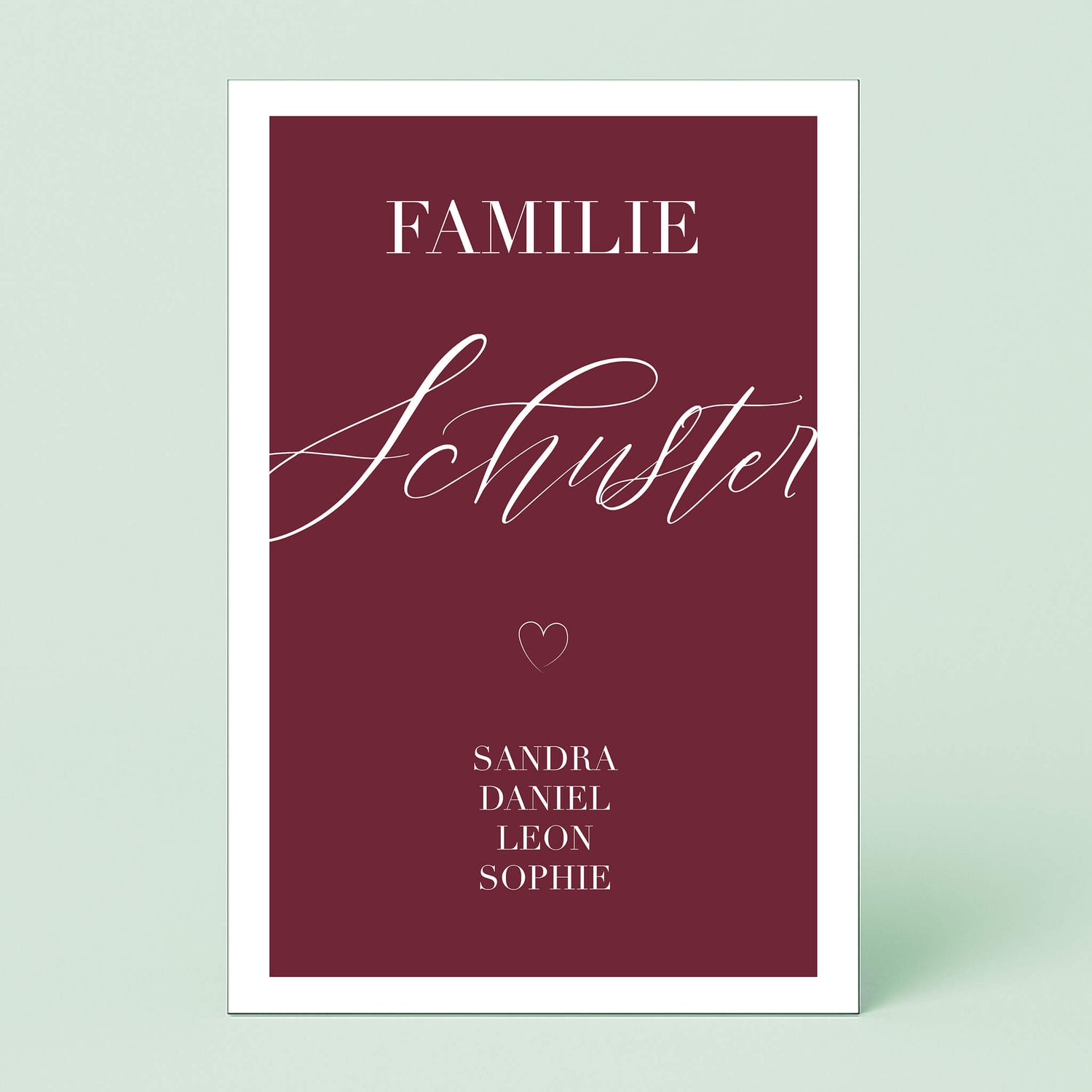Wandbild [Familie, Familiename, Namen, Herzsymbol]